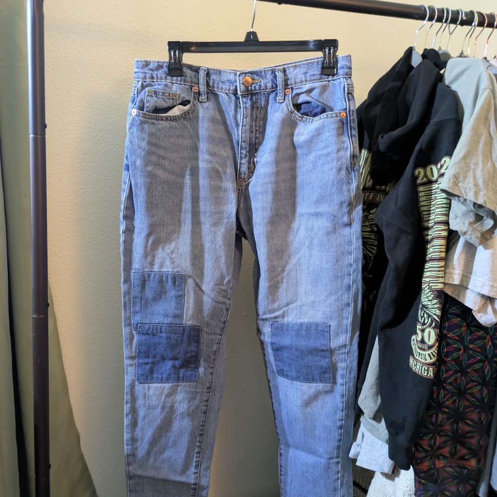 Universal Thread Men's Blue Patchwork Jeans